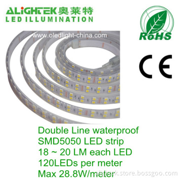 Ip67 Outdoor Waterproof Double Line 120pcs 5050 Smd Led Strip Light 
